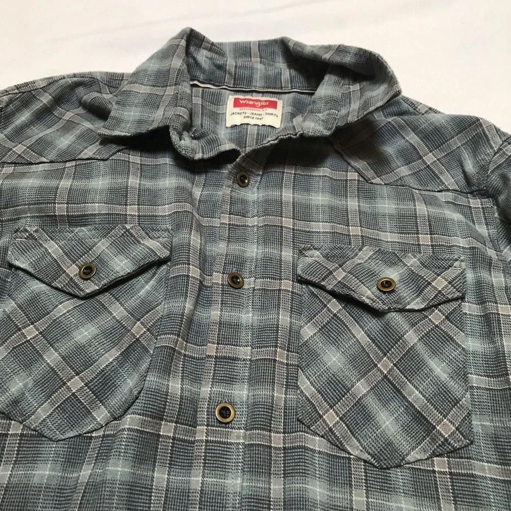Wrangler mens gray flannel size M - Picture 6 of 9